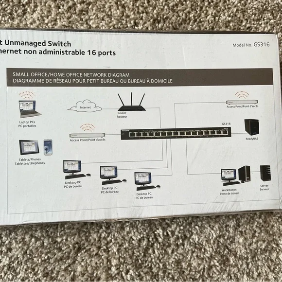 Netgear 16-Port Gigabit Ethernet Unmanaged Switch Model No. GS316 - Picture 5 of 6